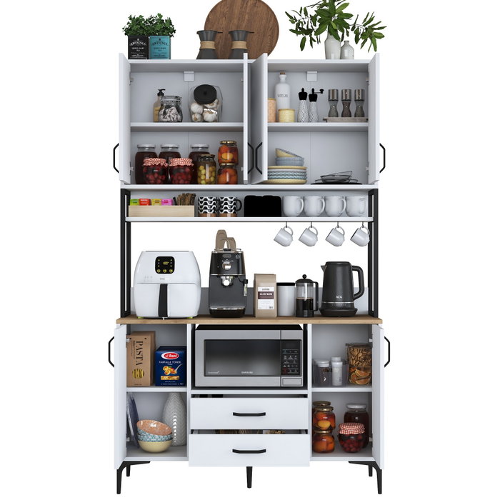 Hanah Home Gabinete Multipropósito Blanco y Nuez JE169 - 3260
